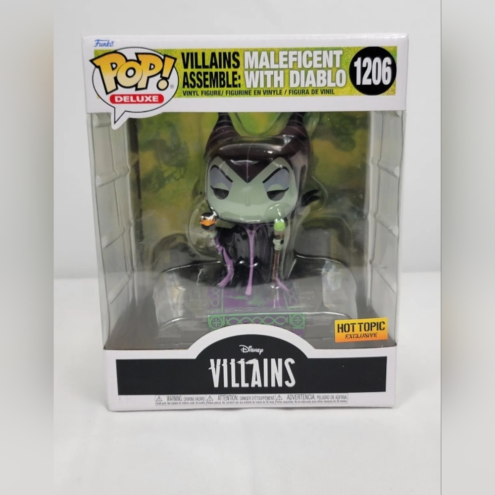 Funko Pop Maleficent With Diablo 1206 Disney Villains Deluxe Figure HT Exclusive